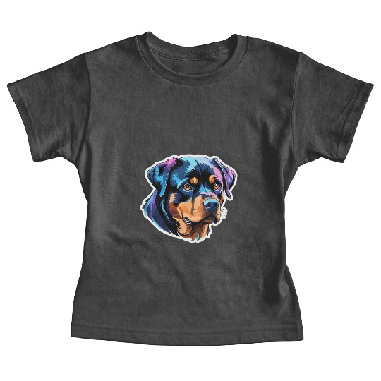 Rottweiler Watercolor Baby Tees