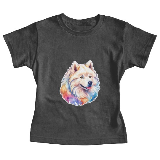 Samoyed Dog Watercolor Baby Tees