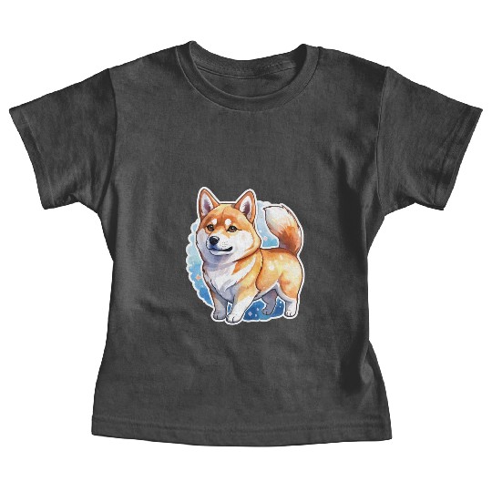 Shiba Inu Watercolor Baby Tees