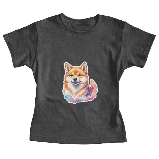 Shiba Inu Watercolor Baby Tees