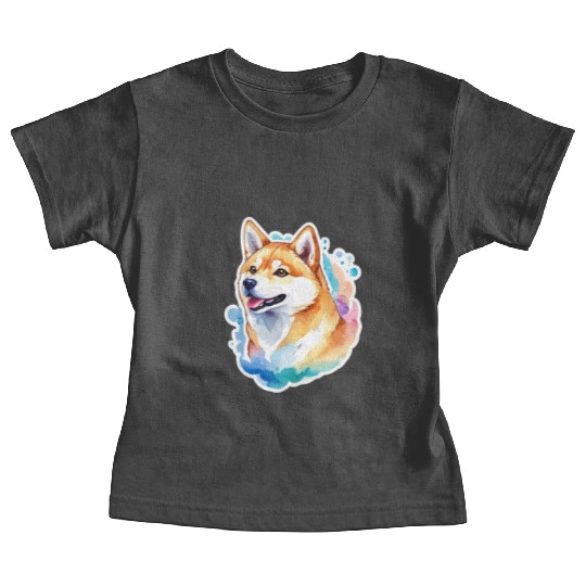Shiba Inu Watercolor Baby Tees