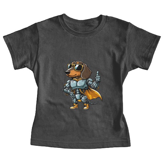 Dachshund robot cyborg sci-fi dog mech design Baby Tees