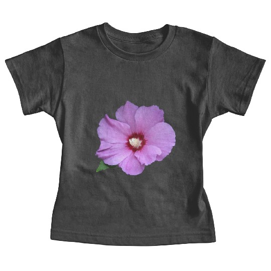 Elegant Pink Hibiscus Flower Print Baby Tees