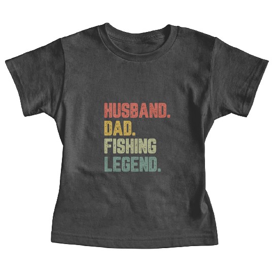 Husband Dad Fishing Legend Funny Father Baby Tees