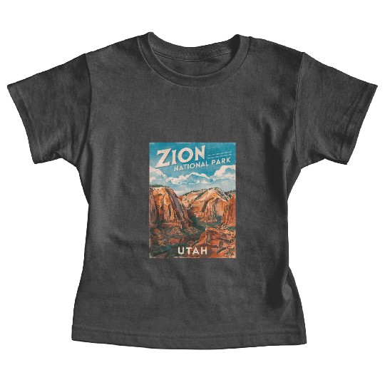 Vintage Travel Zion National Park Utah Landscape Baby Tees