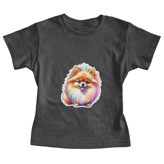 Pomeranian Watercolor Baby Tees