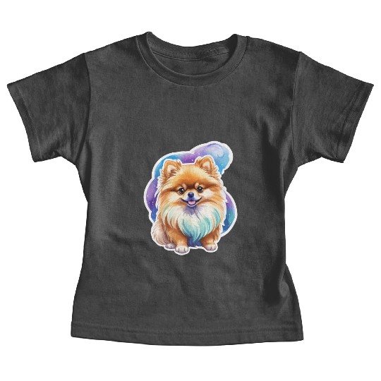 Pomeranian Watercolor Baby Tees