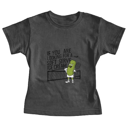 pickle character plays tennis Baby Tees