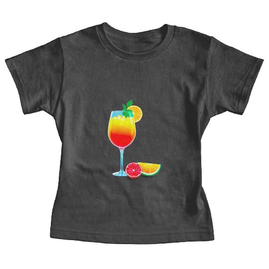 Colorful Cocktail with Fruit Garnish Baby Tees