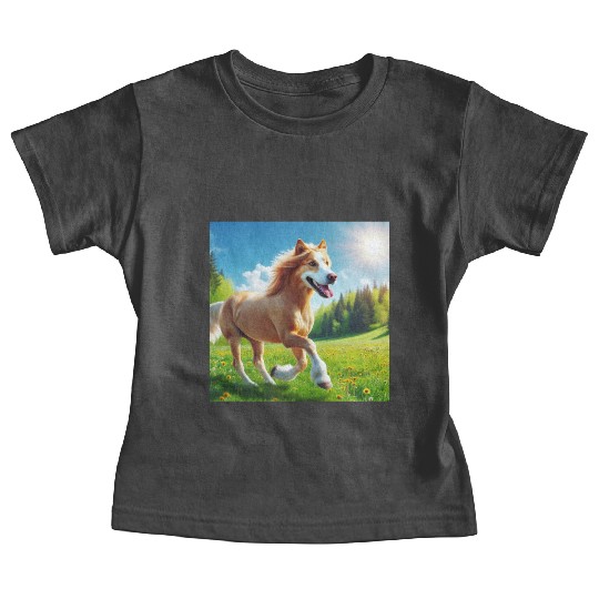 The golden retriever-horse Baby Tees