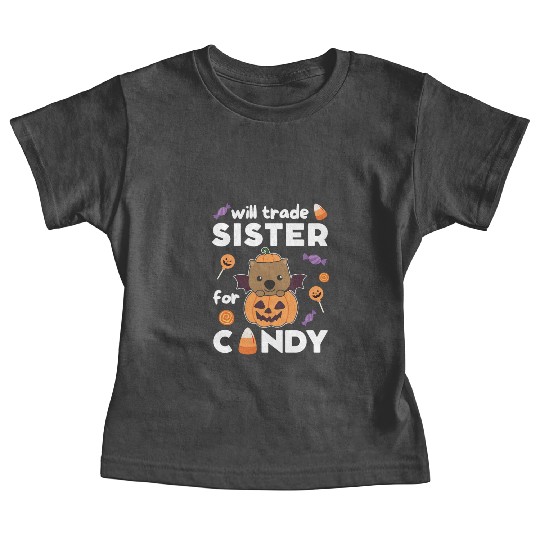 Wombat Halloween Trade Sister For Candy Baby Tees