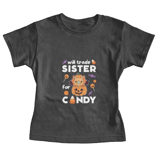 Triceratops Halloween Trade Sister For Candy Baby Tees