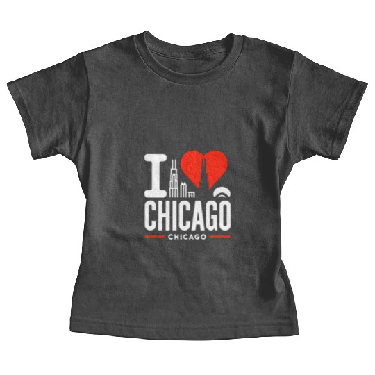 I Love Chicago The Windy City Chi-Town Baby Tees