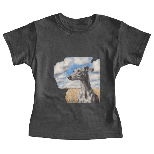 Greyhound Field Nature Whippet Watercolor Galgo Baby Tees