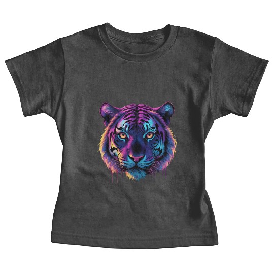 Neon Tiger: Strength and Color in One Design Baby Tees