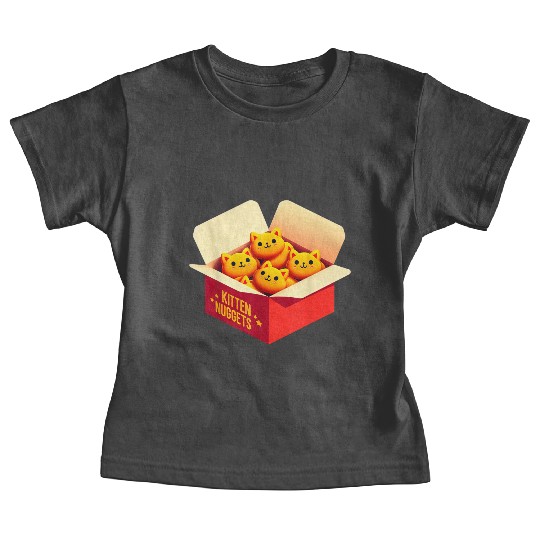 Kitten Nuggets Food Pun Cat Lover Gift Chicken Nug Baby Tees