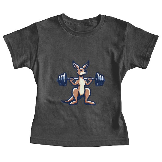 Kangaroo Barbell Weight Gym Fitness Workout Baby Tees