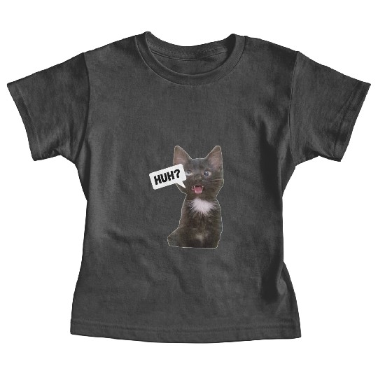 Funny Cross Eyed Cat Meme Huh Funny Cat Baby Tees