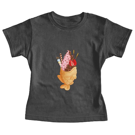 Strawberry & Chocolate Taiyaki with Mochi & Pocky Baby Tees