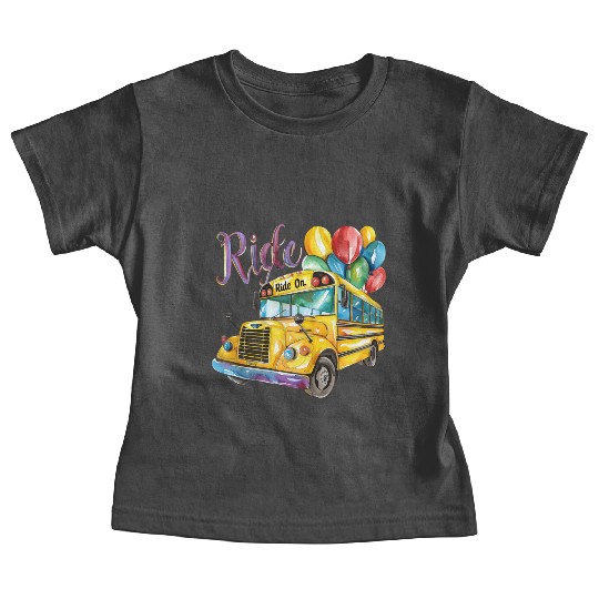 "Back-to-School Ride: Colorful School Bus" Baby Tees