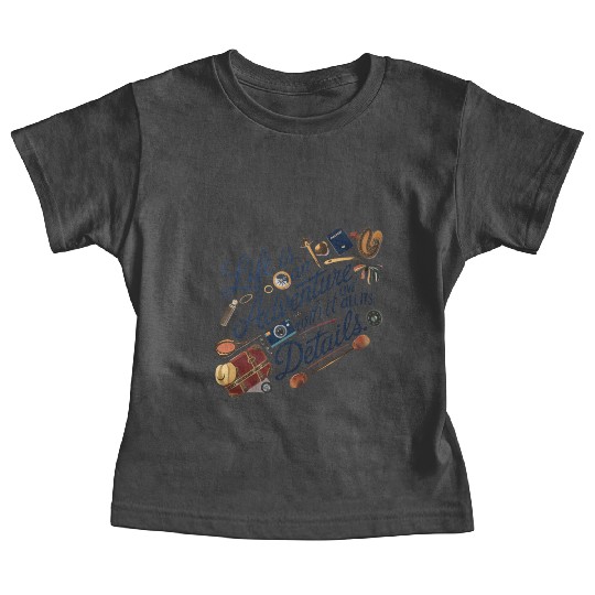 Creative illustration of text life is an adventure Baby Tees