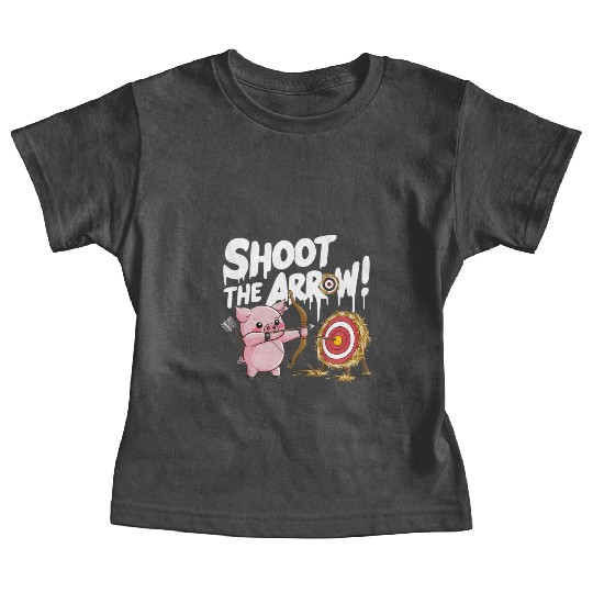 A pink piglet aiming a bow an arrow Baby Tees