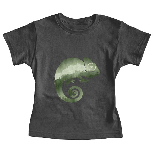 green chameleon monochrome silhouette Baby Tees