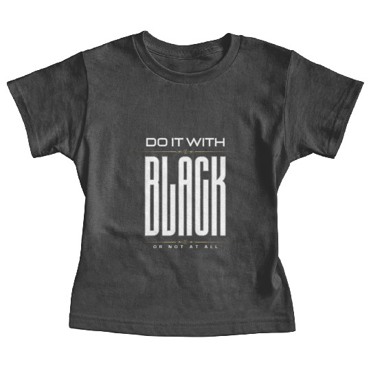 BLACK Letter Print And Gradient Color Crew Neck Baby Tees