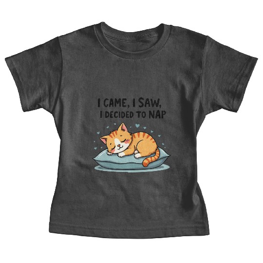 Cute Cat Nap Lover Funny Sleepy Naptime Humor Baby Tees