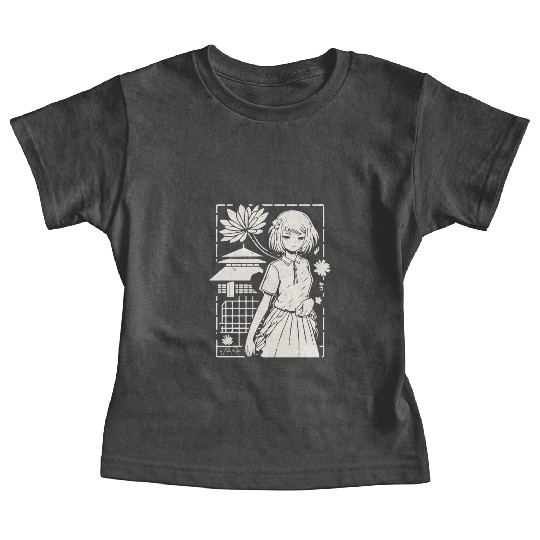 Japan: Sakura Girl Cartoon Baby Tees