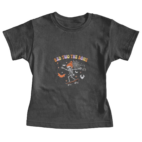 Bad To The Bone Skeleton Halloween Baby Tees