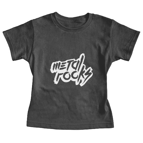 Heavy Metal Rocks Hard Rock Music Text Quote Logo Baby Tees