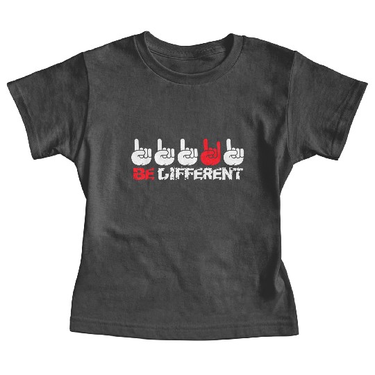 5 Be Different Heavy Metal Hard Rock Hand Gestures Baby Tees