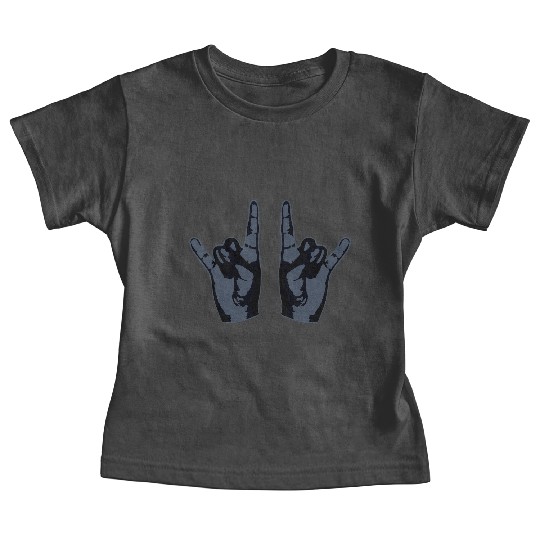 Heavy Metal Fun Hard Rock Music Horns Hand Gesture Baby Tees
