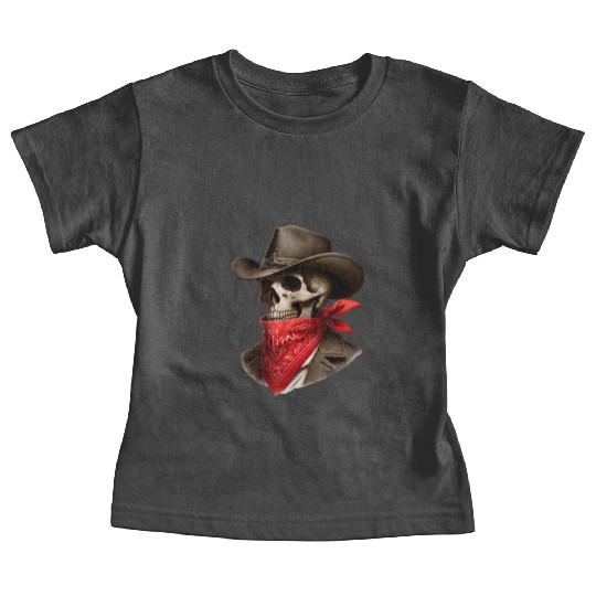 Cowboy Skeleton Skull Bandit Baby Tees
