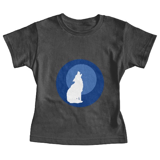 Wolf Moon Nature Vector Baby Tees
