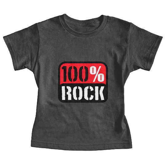 100 % Percent Rock Heavy Metal Music Text Logo Baby Tees