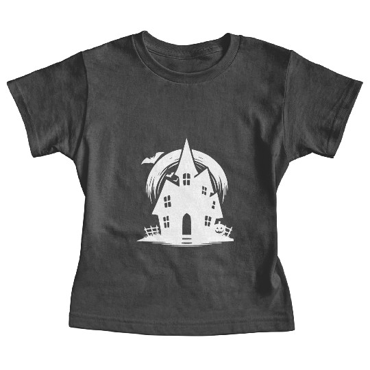 Bat Full Moon Haunted House Halloween Tattoo Baby Tees