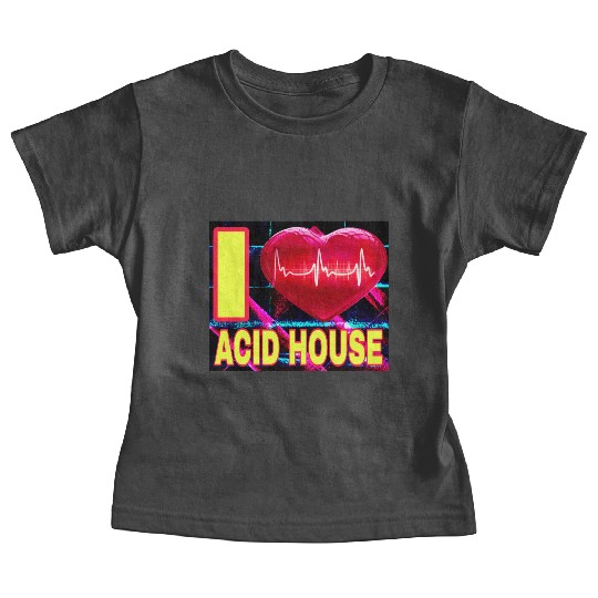 I LOVE ACID HOUSE YELLOW FONTS Baby Tees