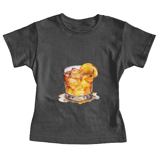 Watercolor Whiskey Drink Baby Tees