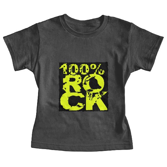 100 % Percent Rock Heavy Metal Music Text Logo Baby Tees