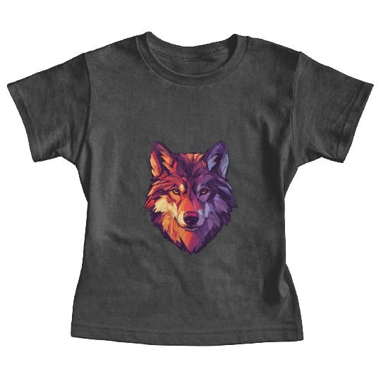 Floral Wolf Vintage Flowers Wolf Face for Wolves Baby Tees