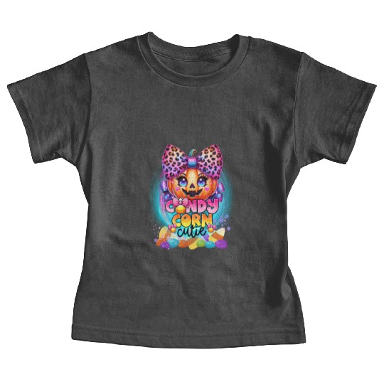 Sparkly Candy Corn Cutie Glitter Neon Pumpkin Baby Tees