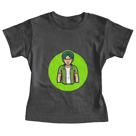 Green Angry Boy Gaming Mascot Avatar Baby Tees