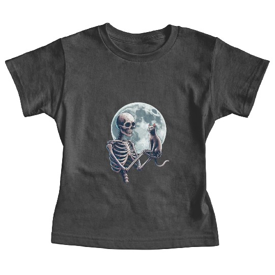 Skeleton Cat Halloween Baby Tees