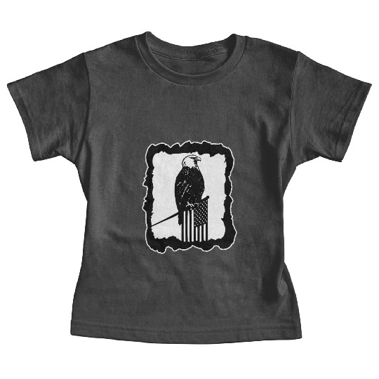 Framed Eagle On Flag Pole LIKE US ON FACEBOOK # Baby Tees