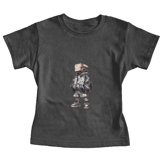 futuristic robot with a streetwear-inspired Baby Tees