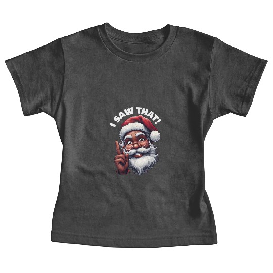 Santa's Watching Festive African American Santa Baby Tees