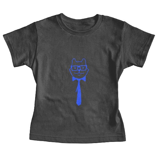 Nerd Cat Horn-rimmed Glasses Geek Smart Kitten Fun Baby Tees