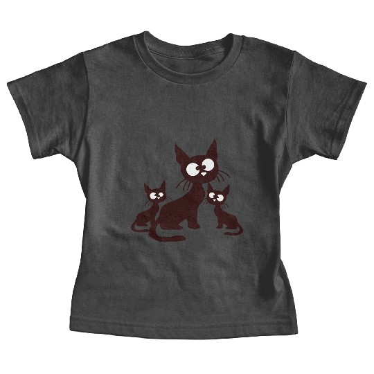 Crazy Cats Family Mom Dad 2 Small Cute Kids Babies Baby Tees